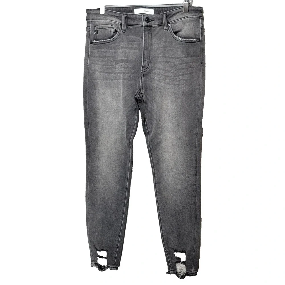 KanCan Signature Mid Rise Skinny Jeans Womens 13 30 Grunge‎ Punk Stretch Gray